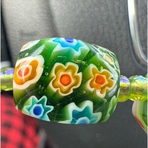Vintage Millefiori Large Beads ,Chunky Italian Murano Art Glass